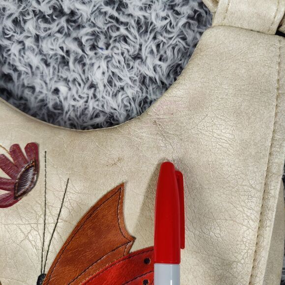 HANDMADE VNTG Leather Bag Mushroom Butterfly Fairy Forest Whimsigoth Cottage Twe - Picture 5 of 15